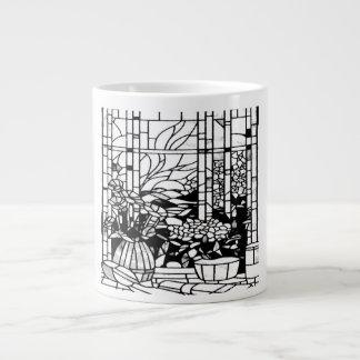 Garden Stained Glass  Large Coffee Mug