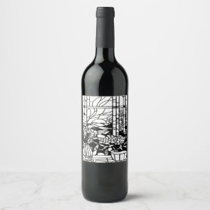 Garden Stained Glass Wine Label