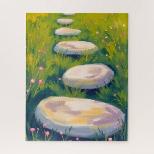 Garden Stepping Stones Watercolor Jigsaw Puzzle