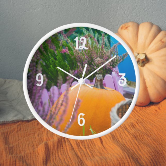 Garden still life with an orange pumpkin clock (Creator Uploaded)