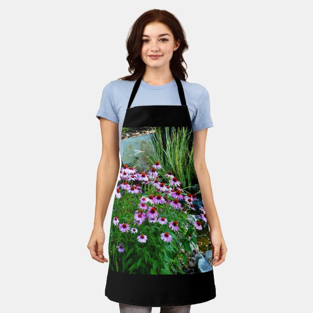 Garden Stream with Purple Coneflowers Apron (Worn)