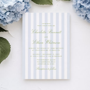 Garden Stripe Elegant Wedding Invitation
