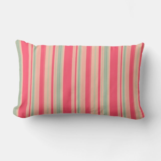 Garden Stripes 05 (vertical Stripes) Lumbar Cushion (Front)