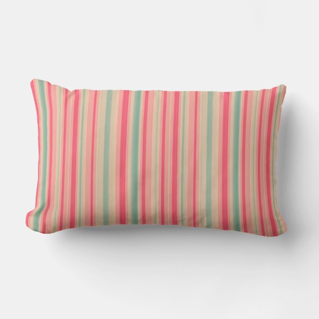 Garden Stripes 06 (vertical Stripes) Lumbar Cushion (Front)