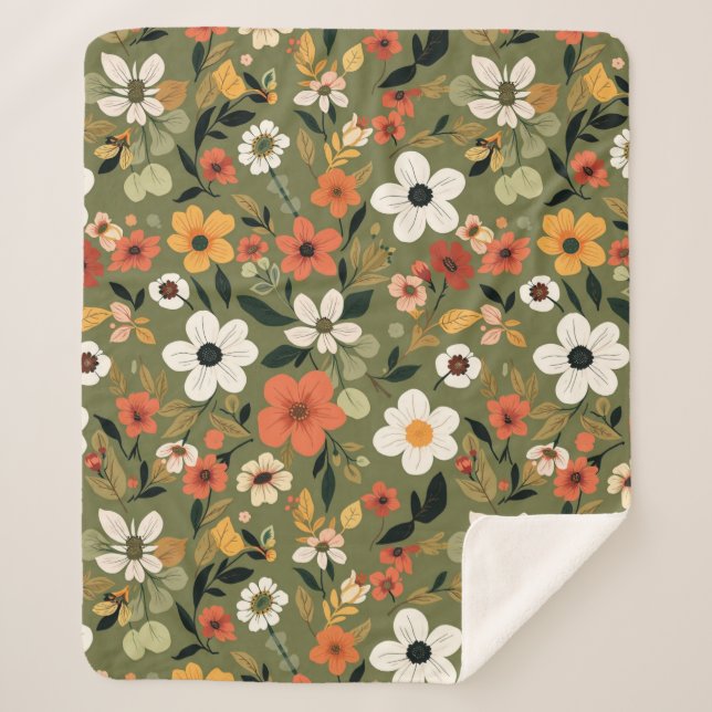 Garden Stroll Sherpa Blanket (Front)