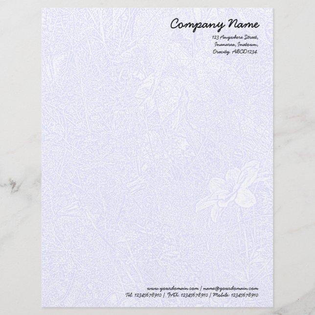 Garden - Subtle Blue Letterhead Design (Front)