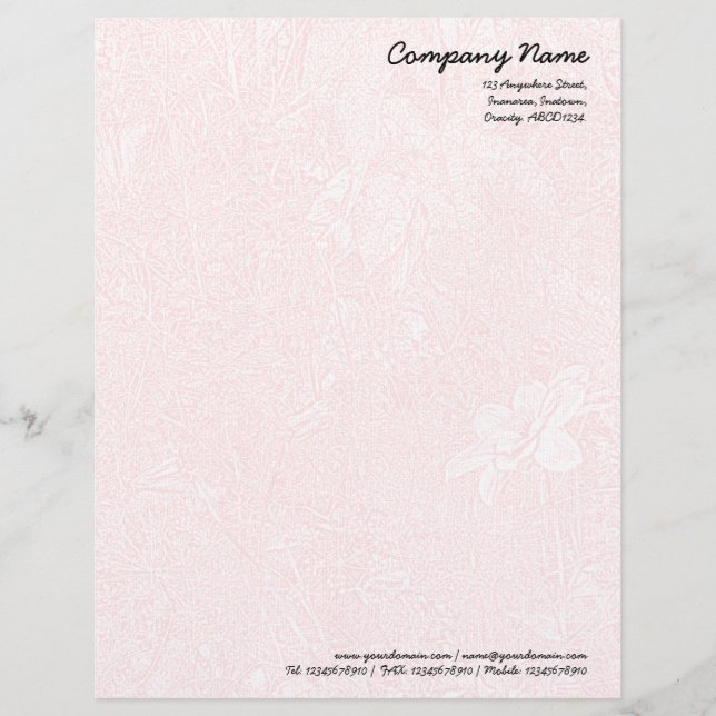 Garden - Subtle Pink Letterhead Design (Front)
