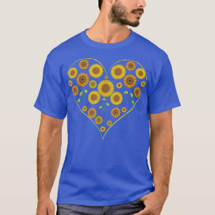 Garden Sunflower Lover Heart Flower Blossoms Sunfl T-Shirt