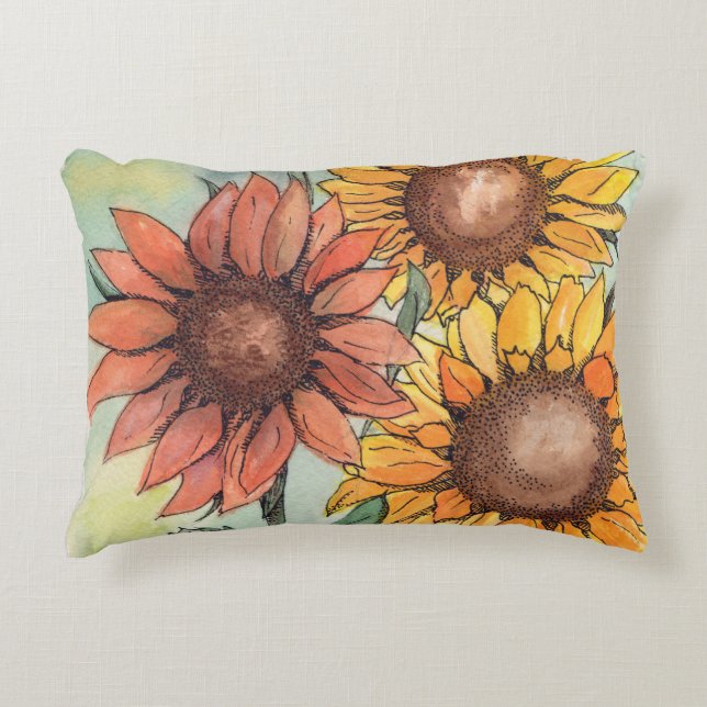 Garden Sunflower Pillow (Front)