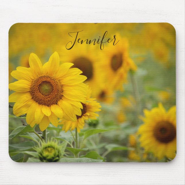 Garden Sunflowers Floral Mouse Pad (Front)