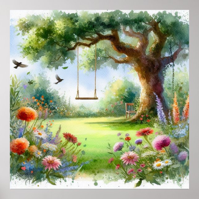 Garden Swing Landscape 1 Poster (Front)