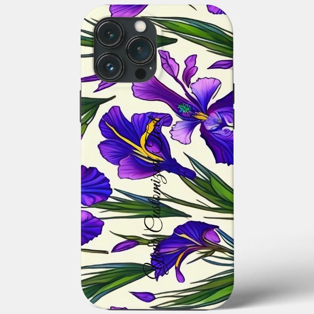 Garden Symphony: Iris Floral Pattern Case-Mate iPhone Case (Back)