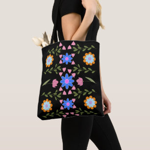 Garden Tapestry – Folk Floral Vine Tote Bag