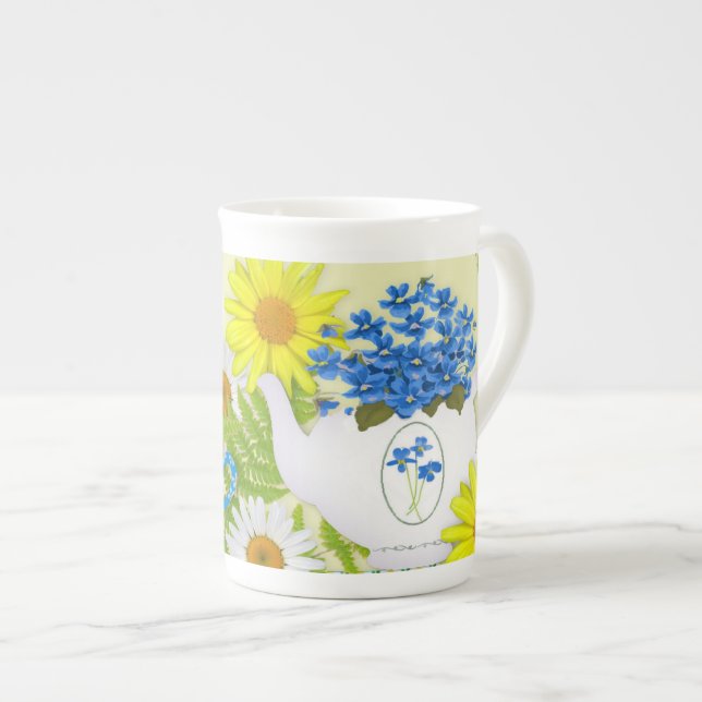 Garden Tea Bone China Mug (Front Right)