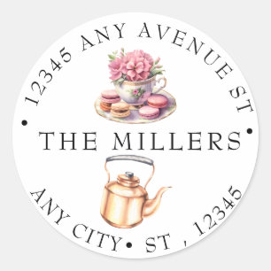 Garden Tea Bridal Shower   Return Address Classic Round Sticker