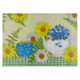 Garden Tea Glass Cutting Board