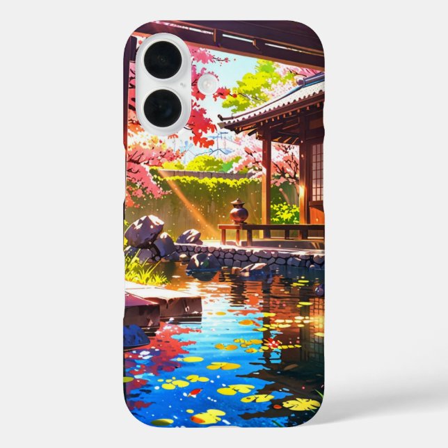 Garden Tea House – Relaxing Anime Spring Case-Mate iPhone Case (Back)