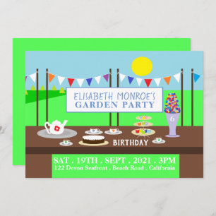Garden Tea Party, Birthday Party Invitation