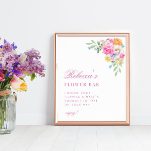 Garden Tea Party Floral Bridal Shower Bar Sign