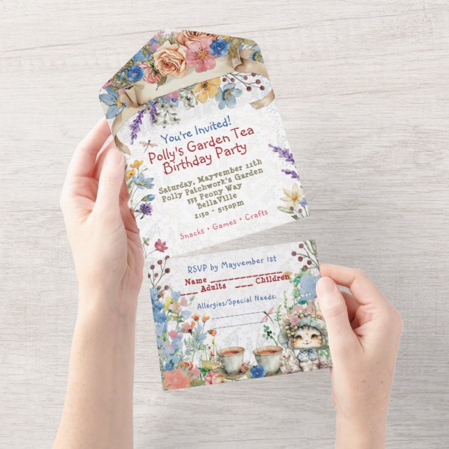 Garden Tea Party Invitation (Tearaway)