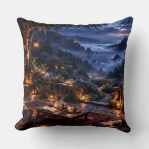 Garden Terrace Misty Valley Throw Pillow