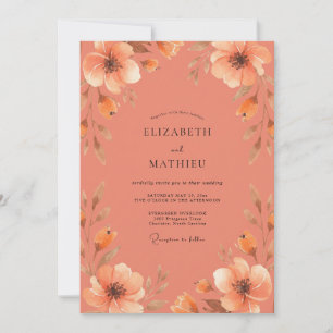 Garden Terracotta Wildflower Wedding Invitation