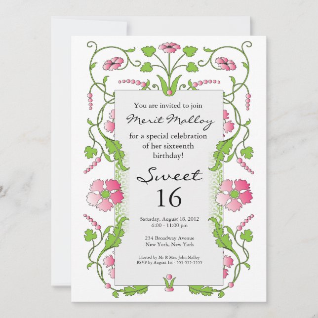 Garden Theme Invitation (Front)