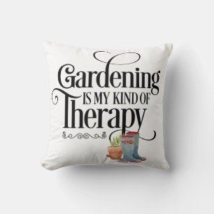 Garden Therapy Boots Throw Pillow