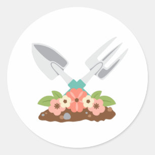 Garden Tools Classic Round Sticker