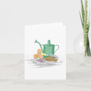 Garden Tools Garden Art Card