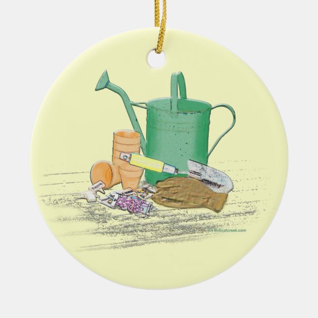 Garden Tools Garden Art Ceramic Ornament (Front)