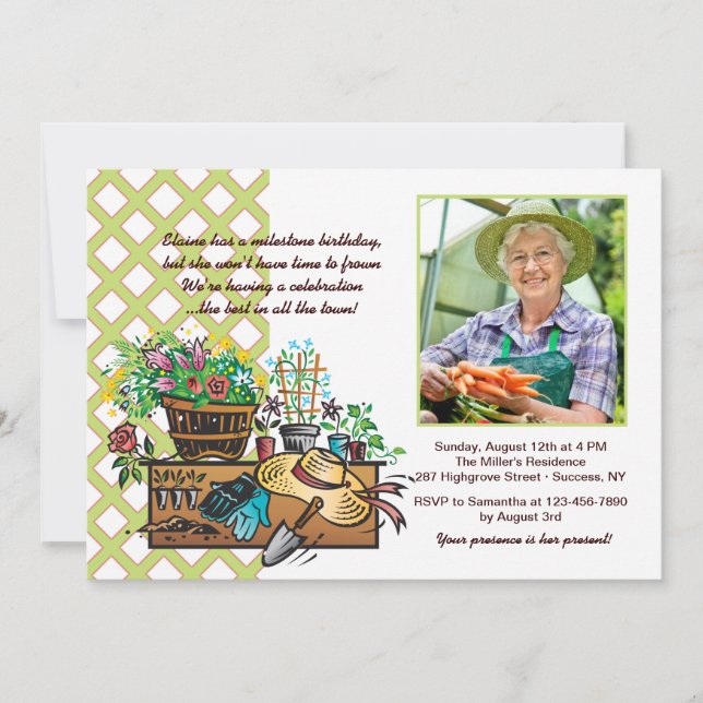 Garden Tools Photo Invitation (Front)