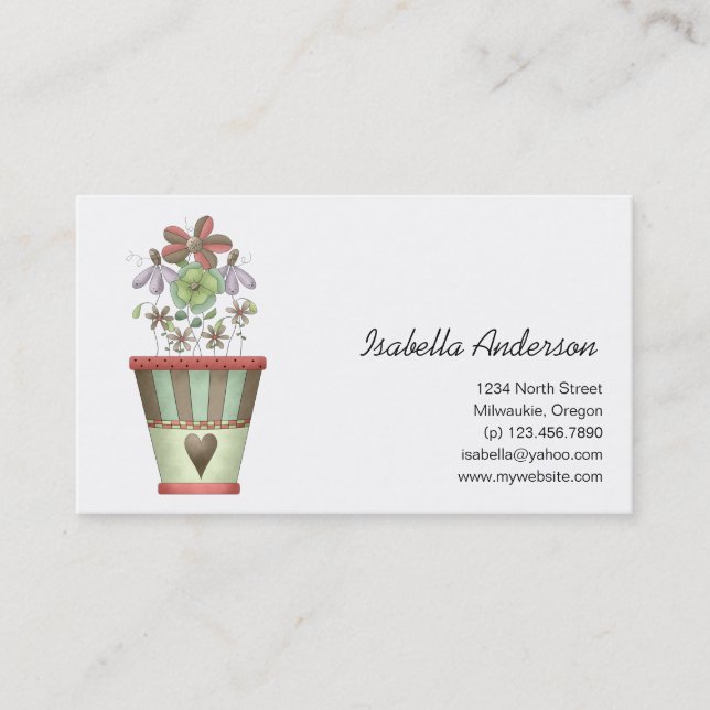 Garden Treasures · Flowerpot Business Card (Front)