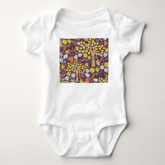 Garden trees, floral, apple pattern baby bodysuit