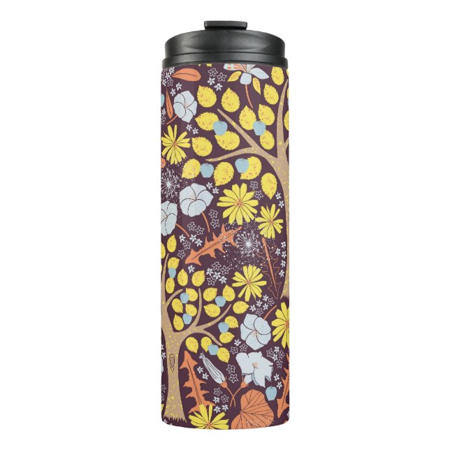 Garden trees, floral, apple pattern thermal tumbler (Front)