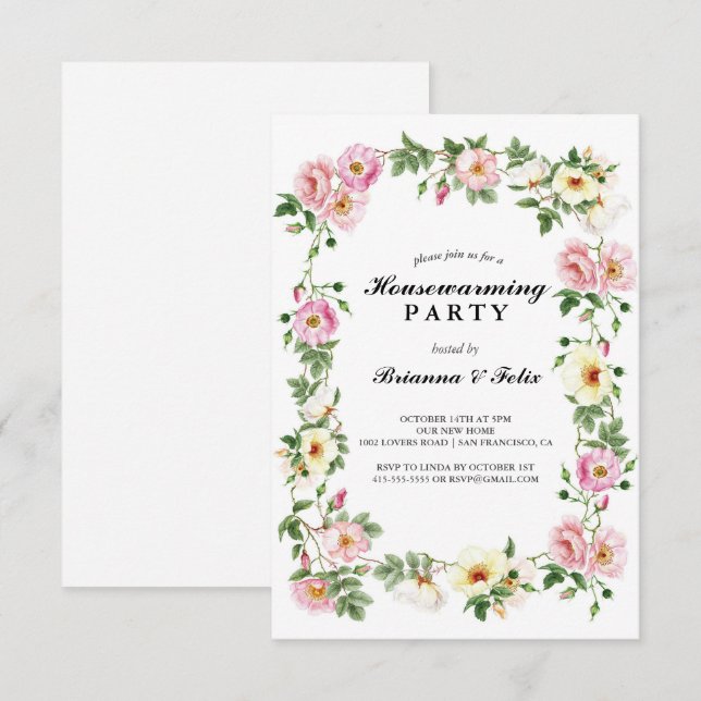  garden Tropical Green Housewarming Party Invitation (Front/Back)