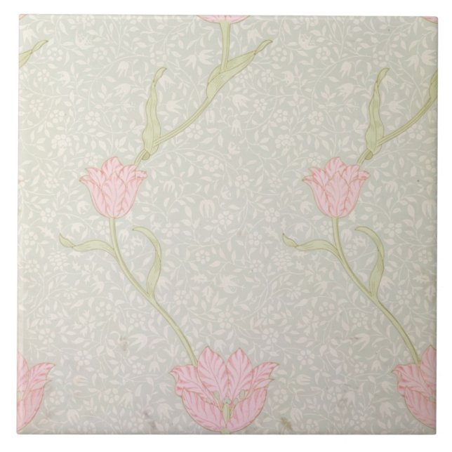 'Garden Tulip' wallpaper design, 1885 Ceramic Tile (Front)