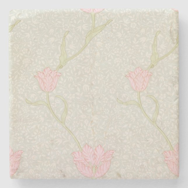 'Garden Tulip' wallpaper design, 1885 Stone Coaster (Front)