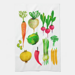 Garden Vegetables Simple Tea Towel