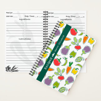 Garden Veggies Personalised Recipe Notebook