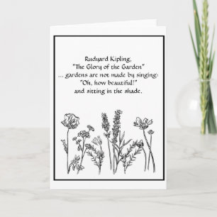 Garden Verse Rudyard Kipling Watercolor Flowers Card