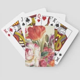 Garden View Tossed Flowers Playing Cards