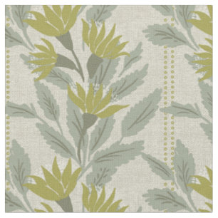 Garden vine - line green vintage victorian fabric