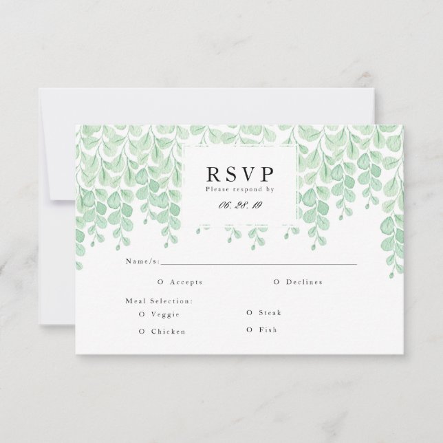Garden Vines | Watercolor RSVP Card (Front)