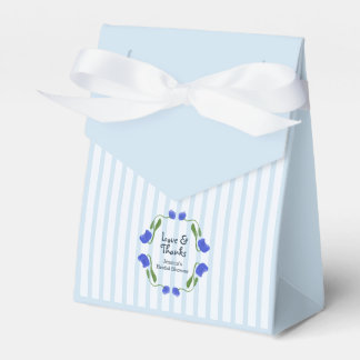 Garden Vintage Love and Thanks Blue Bridal Shower Favour Box