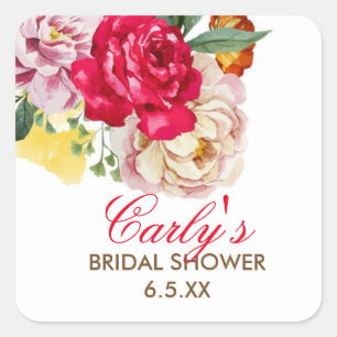 Garden Vintage Rose Favour Stickers