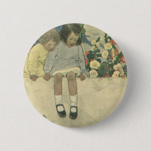 Garden Wall Jessie Willcox Smith, Vintage Children 6 Cm Round Badge