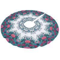 Garden Water Fountain Red Flowers Mandala Design
