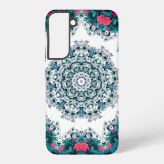 Garden Water Fountain Red Flowers Mandala Design Samsung Galaxy Case