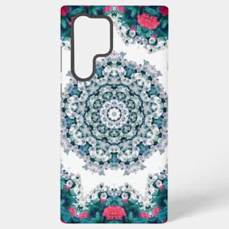 Garden Water Fountain Red Flowers Mandala Design Samsung Galaxy Case